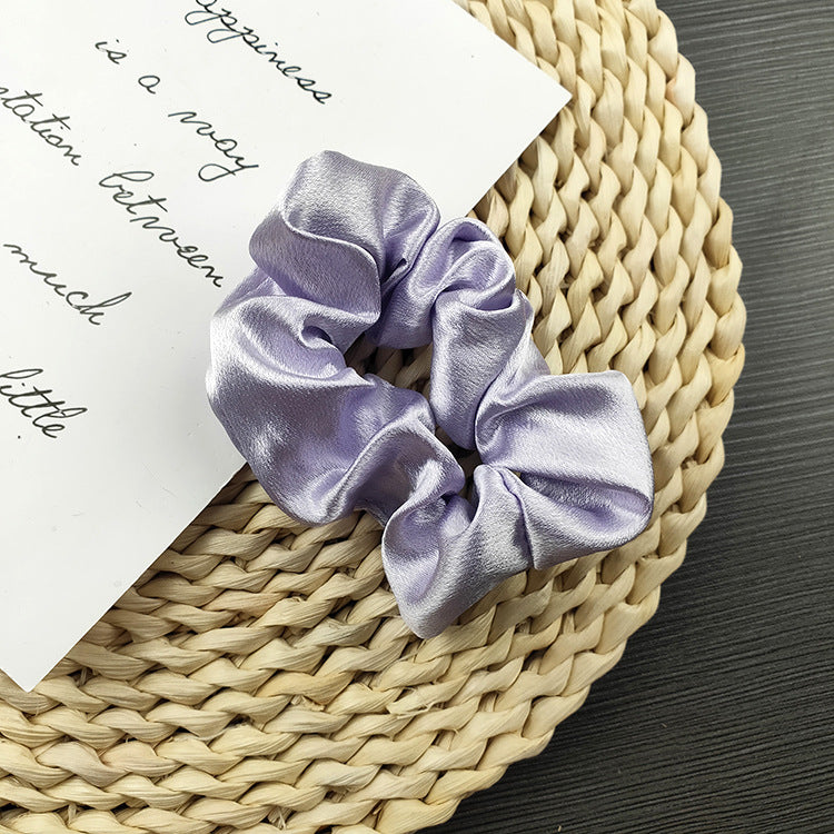 Wholesale Solid Color Satin Fabric Hair Scrunchies